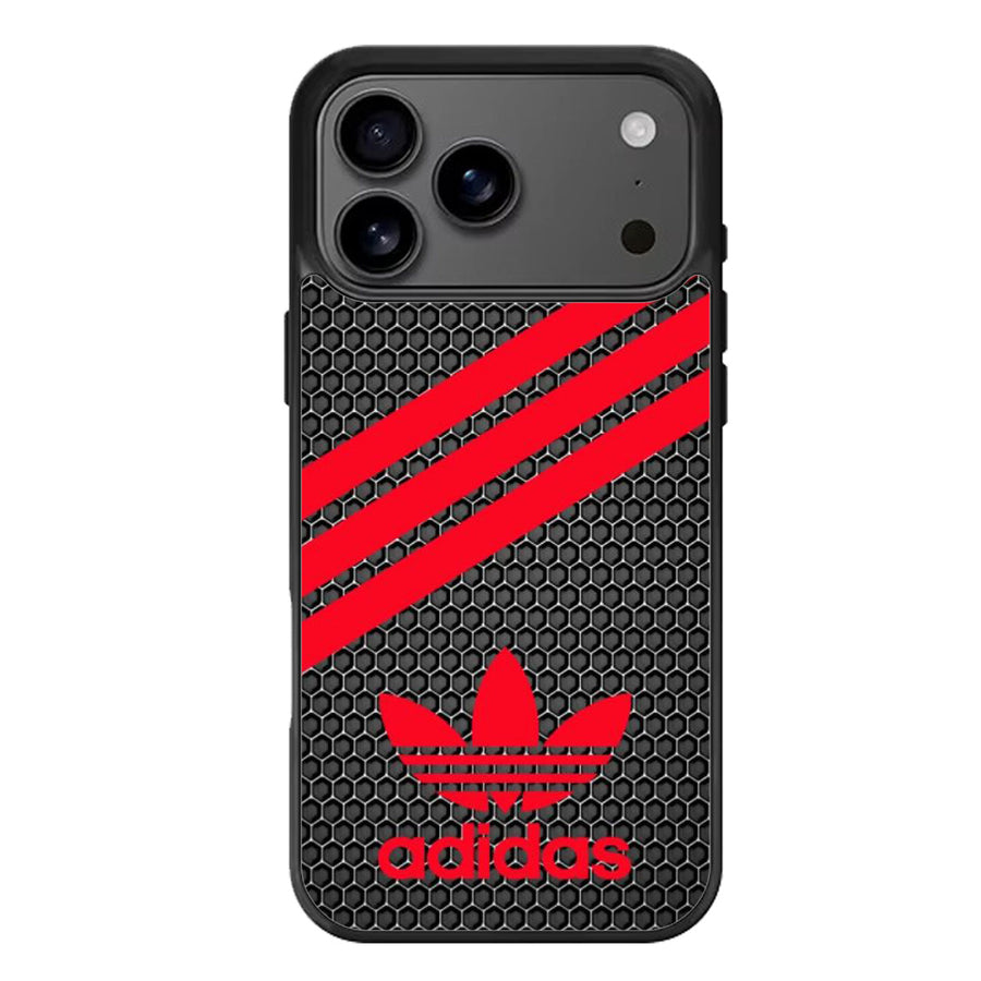 Red Striped Adidas Dark Hexagon iPhone 17 Case