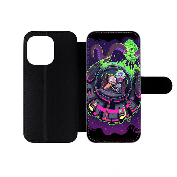 Rick And Morty Ufo iPhone Wallet Case