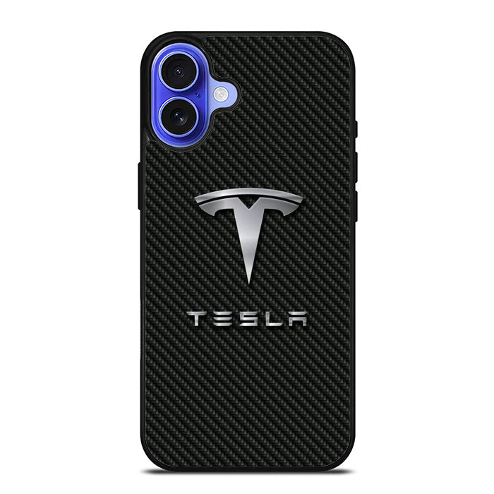 Tesla Carbon Logo iPhone 17 Case