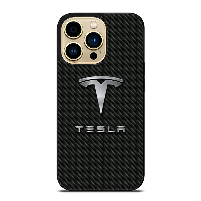 Tesla Carbon Logo iPhone 14 Case