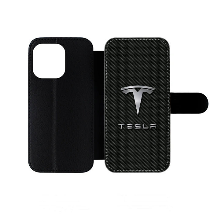 Tesla Carbon Logo iPhone Wallet Case