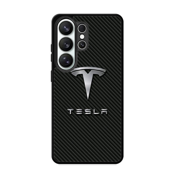 Tesla Carbon Logo Samsung S26 Case