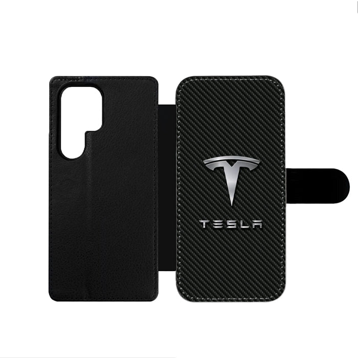 Tesla Carbon Logo Samsung Wallet Case
