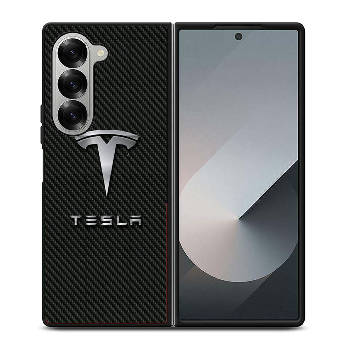 Tesla Carbon Logo Samsung Z Fold Case