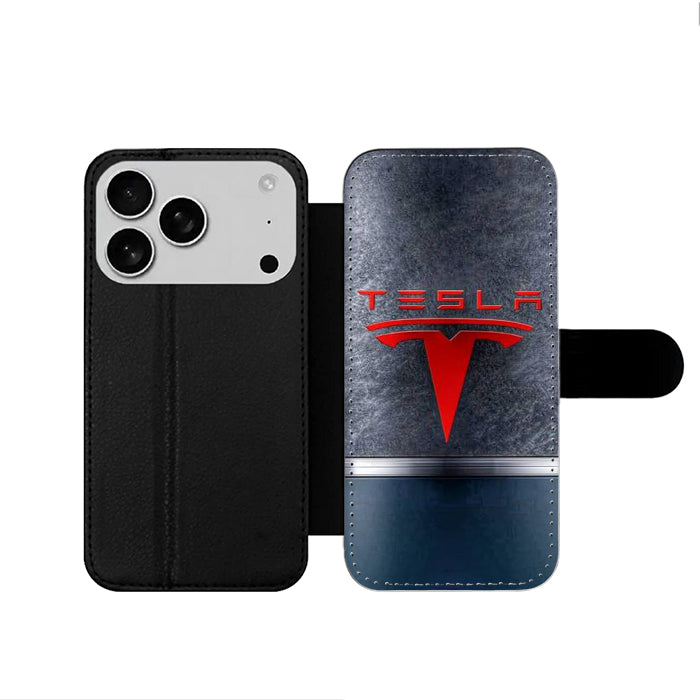 Tesla Logo Art iPhone 17 Wallet Case