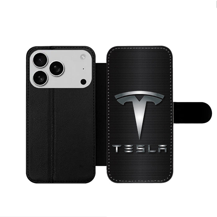 Tesla Motors Logo iPhone 17 Wallet Case