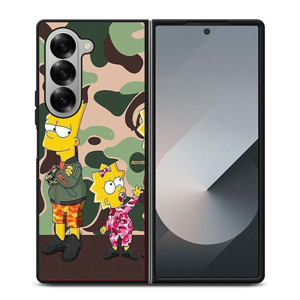 The Simpsons Bathing Ape Samsung Z Fold Case