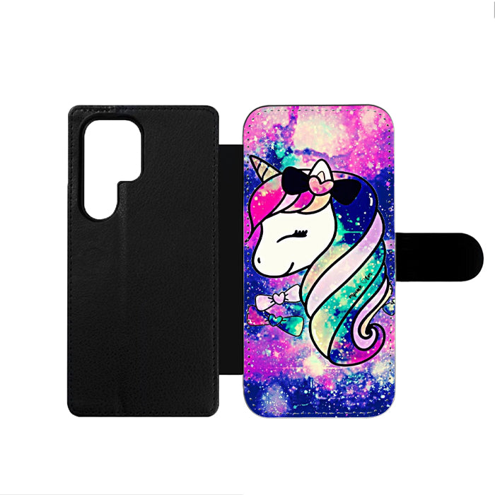 Unicorn Horse Glitter Samsung Wallet Case