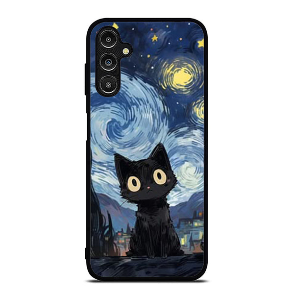 Van Googh Cat Meme Samsung A14 Case