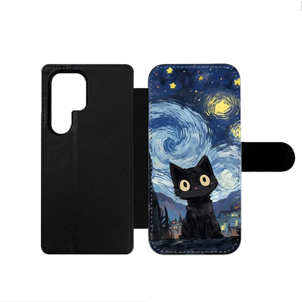 Van Googh Cat Meme Samsung Wallet Case