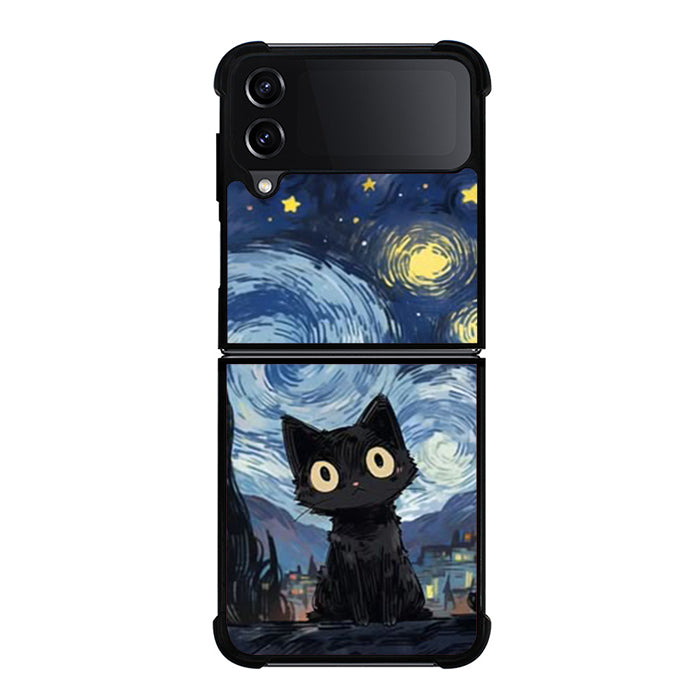 Van Googh Cat Meme Samsung Z Flip Case