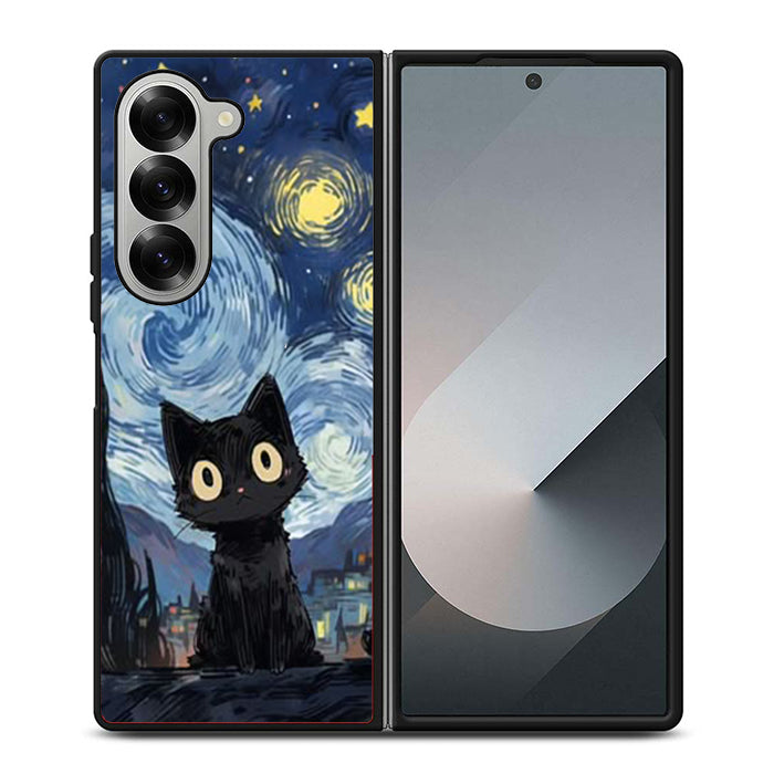Van Googh Cat Meme Samsung Z Fold 6 Case
