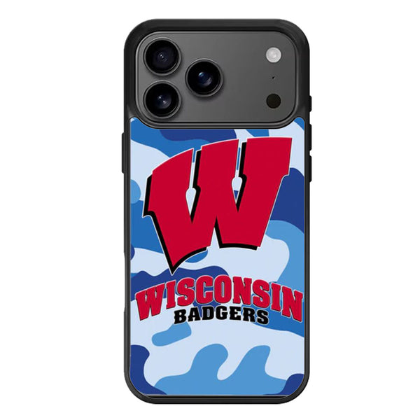Wisconsin Badgers Blue Camo iPhone 17 Case