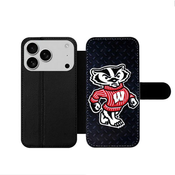 Wsconsin Badger Mascot Steel iPhone 17 Wallet Case