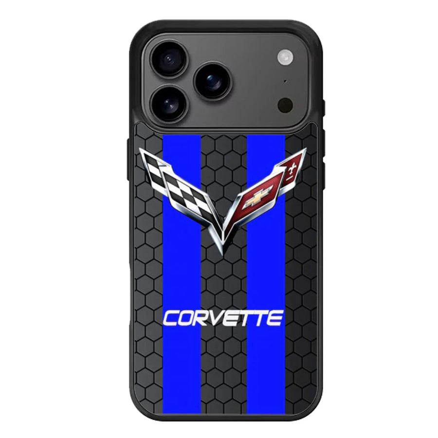 Corvette Chevrolet Striped Blue iPhone 17 Case