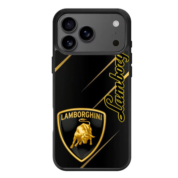 Lamoborghini Metallic Black iPhone 17 Case