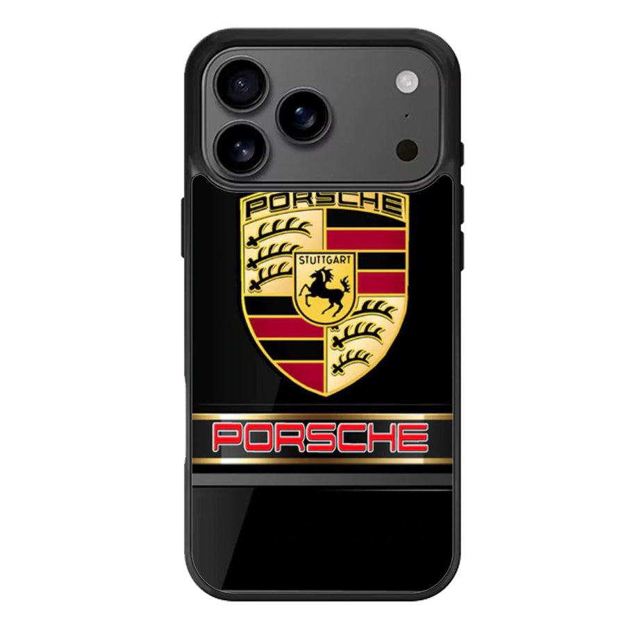Porsche Black Metallic Logo iPhone 17 Case