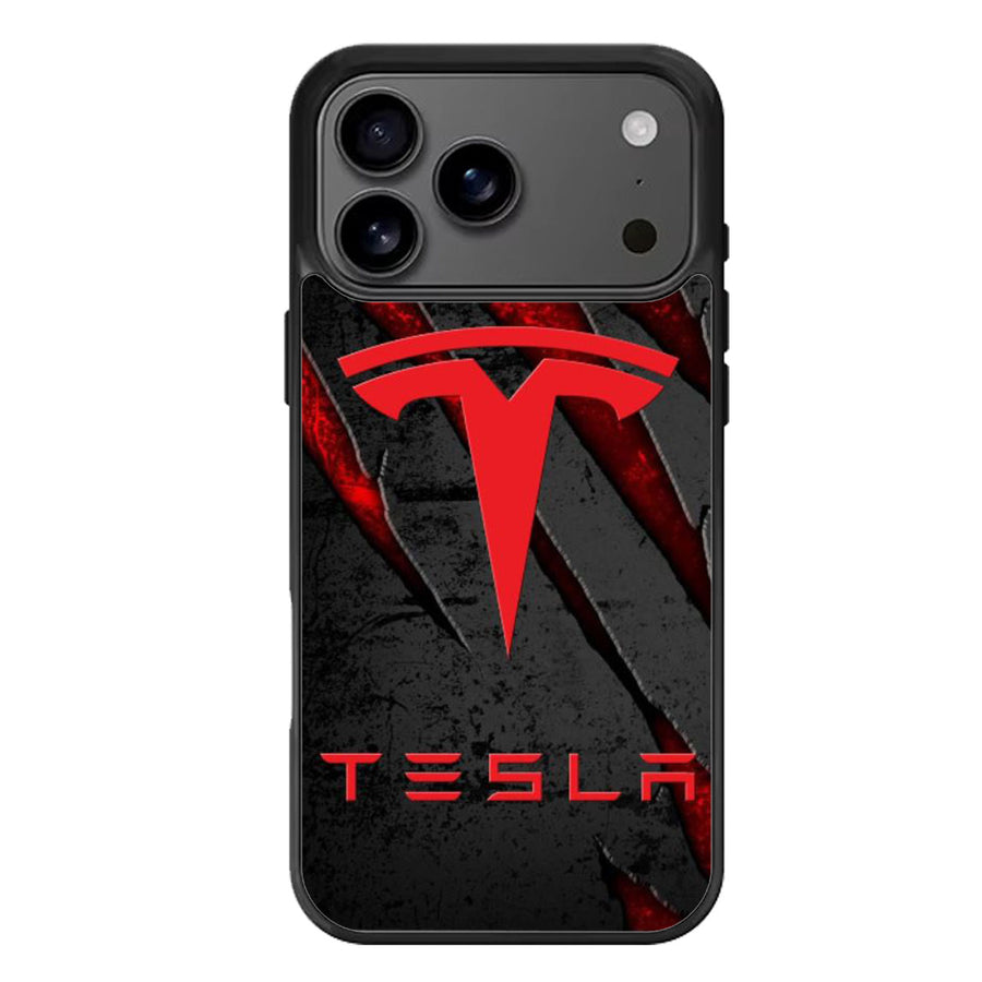 Tesla Logo Metal iPhone 17 Case
