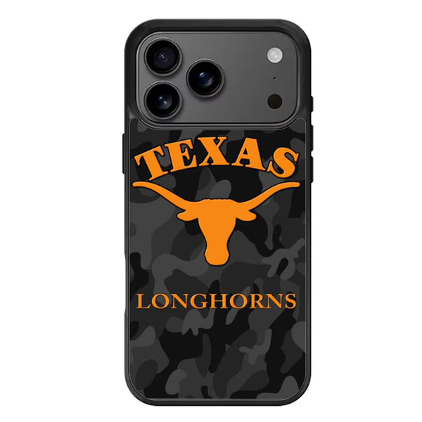 Texas Longhorns Black Camo iPhone 17 Case